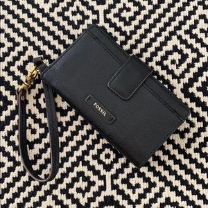 Fossil Leather Phone Wallet Wristlet